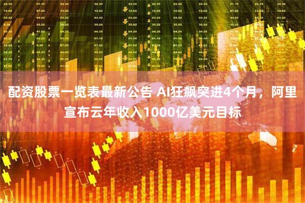 配资股票一览表最新公告 AI狂飙突进4个月，阿里宣布云年收入1000亿美元目标